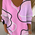 Women's Vintage Abstract Geometry Art Print Casual Pullover Sweater