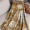 Women's Vintage Floral Birds Art Print Casual Cotton Skirt