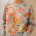 Women's Vintage Pattern Art Print Knit Pullover Sweater