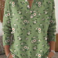 Women's Floral Pattern Art Print Buttoned Cardigan Sweater