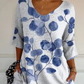 Pull en maille décontractée à motif floral botanique rétro pour femme 