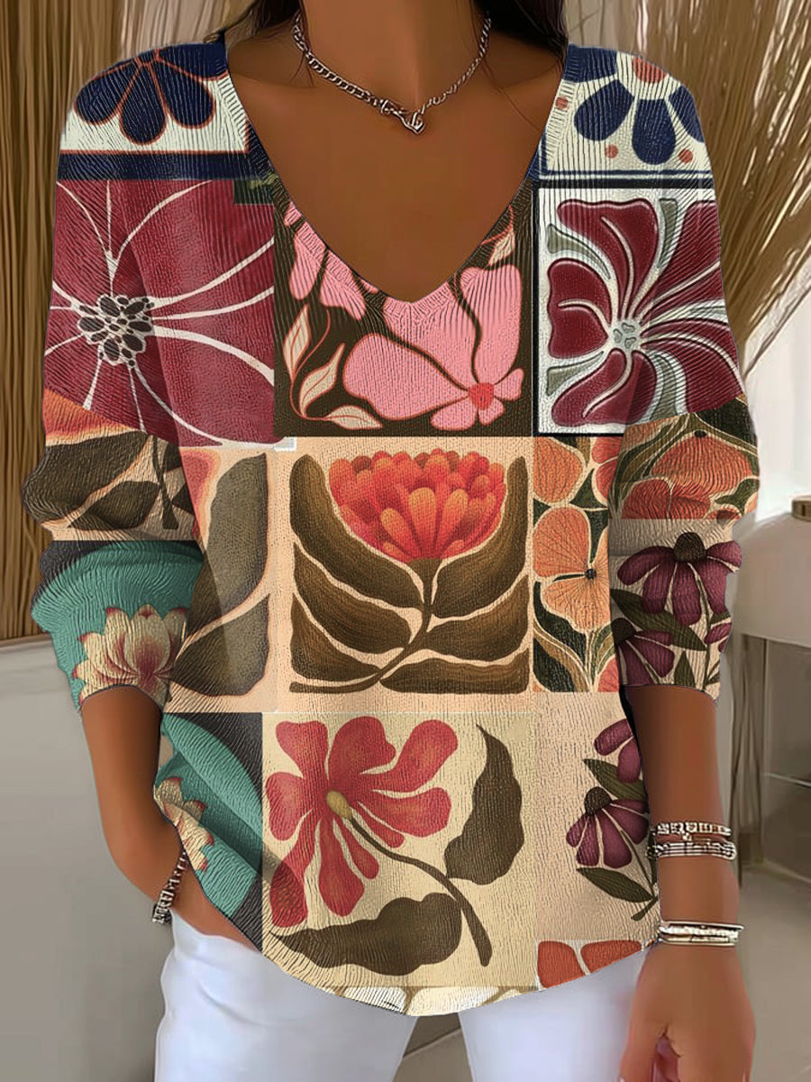 womens-geometric-flowers-and-plants-pattern-pullover-sweater