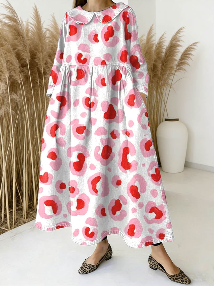Women's Valentine's Day  Art Print Casual Denim Dress
