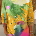 Women's Beautiful Abstract Colorful Watercolor Painting Art Print Casual Pullover Sweater