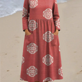Lässiges Baumwollkleid im Vintage-Stil mit Blumenmuster für Damen