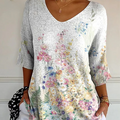 Women's Vintage Botanical Floral Casual Pullover Knit