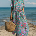 Women's Vintage Floral Pattern Art Print Cotton Dress