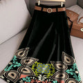 Women's Ethnic Art Print Cotton Skirt