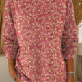 Women's Floral Art Print Casual Pullover Sweater