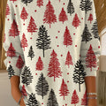 Women's Christmas Tree Art Print Casual Pullover Sweater
