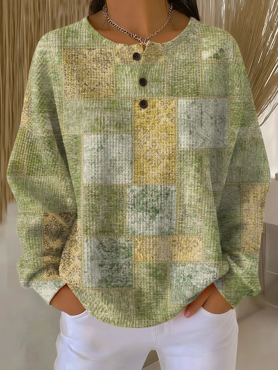 Women's  Vintage   Art Print Casual Cotton Sweatshirt