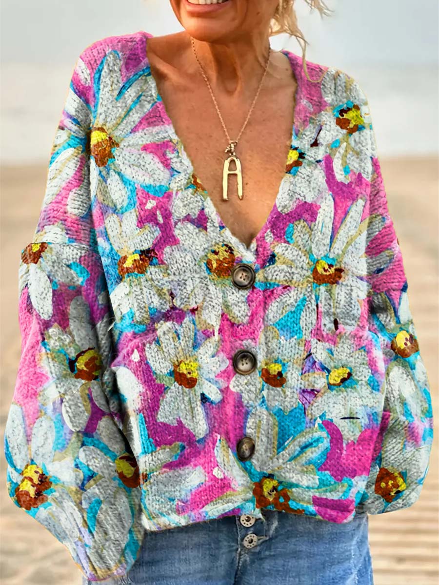 womens-vintage-art-oil-painting-flowers-casual-pullover-sweater-nihj