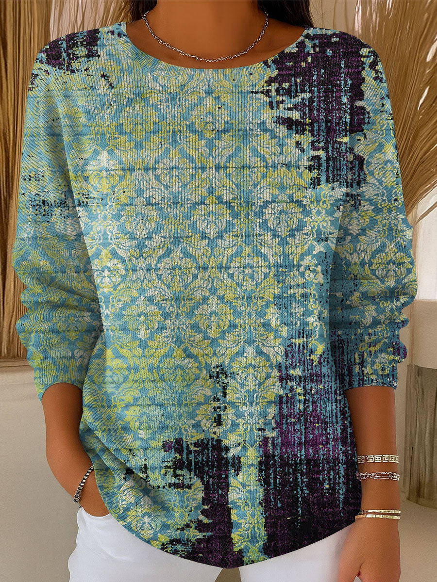 womens-retro-pattern-casual-pullover-sweater-l832