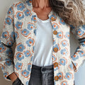 cardigan/pull boutonné à imprimé floral vintage pour femme - fpsf 