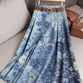 Women's Retro Flowers Pattern Casual Print Cotton Skirt