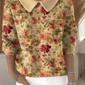 womens-floral-flowers-casual-print-peter-pan-collar-3-4-sleeve-sweater-ylhd