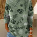 Women's Christmas Print Turtleneck Long Sleeve Casual Loose Pullover Sweater