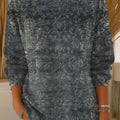 Women's Vintage Pattern Art Print Casual Pullover Sweater