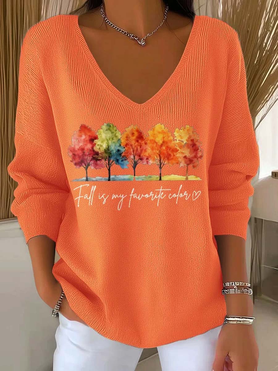 womens-autumn-tree-art-print-casual-pullover-sweater