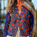 Vintage-Strickjacke mit Knopfleiste und ethnischem Blumenmuster (7 Jahre) 
