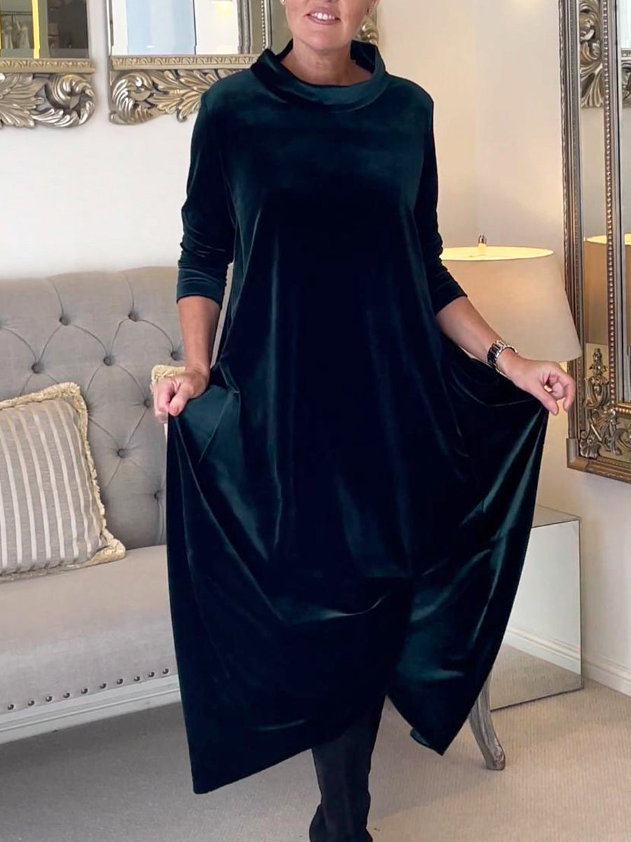 Women's Elegant Soft Tulip Velvet Dress