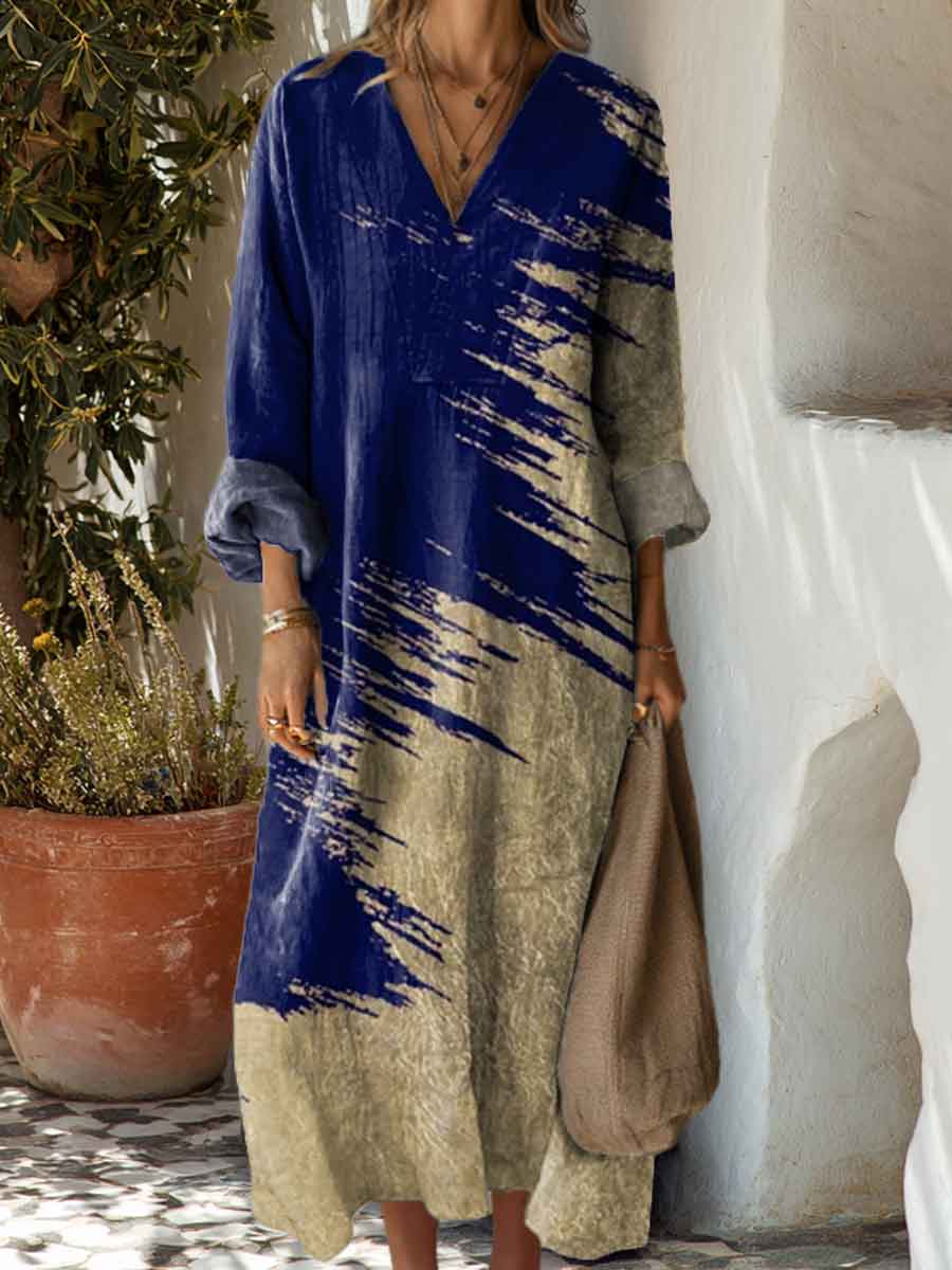 Women's Abstract Geometric Pattern Art Print Dress