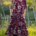Women's Retro Flowers Pattern Colors Art Casual Print Dress