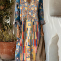 Women's Geometric Pattern Art Print Cotton Dress