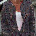 floral-art-print-buttoned-cardigan-sweater
