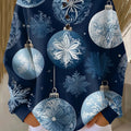 Women's Christmas Snowflakes Lights Pattern Art Print Casual Cotton Sweatshirt