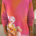 womens-blurred-flowers-and-plants-art-print-casual-pullover-sweater