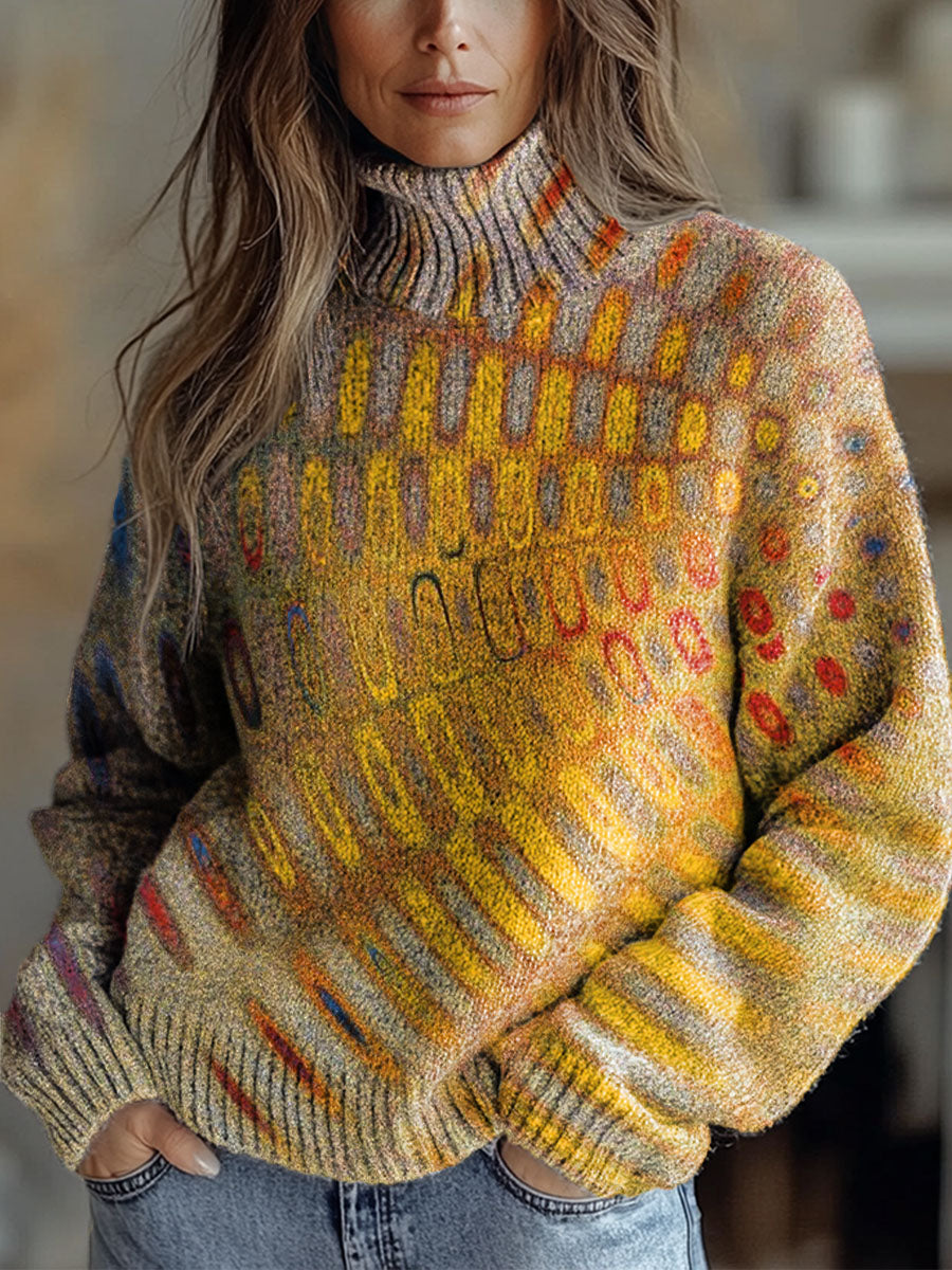 womens-retro-art-abstract-pattern-print-knit-turtleneck-pullover-sweater