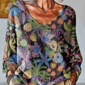 womens-abstract-beautiful-flowers-and-leaves-painting-art-print-casual-pullover-sweater