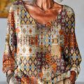 womens-vintage-ethnic-geometric-art-print-casual-pullover-sweater