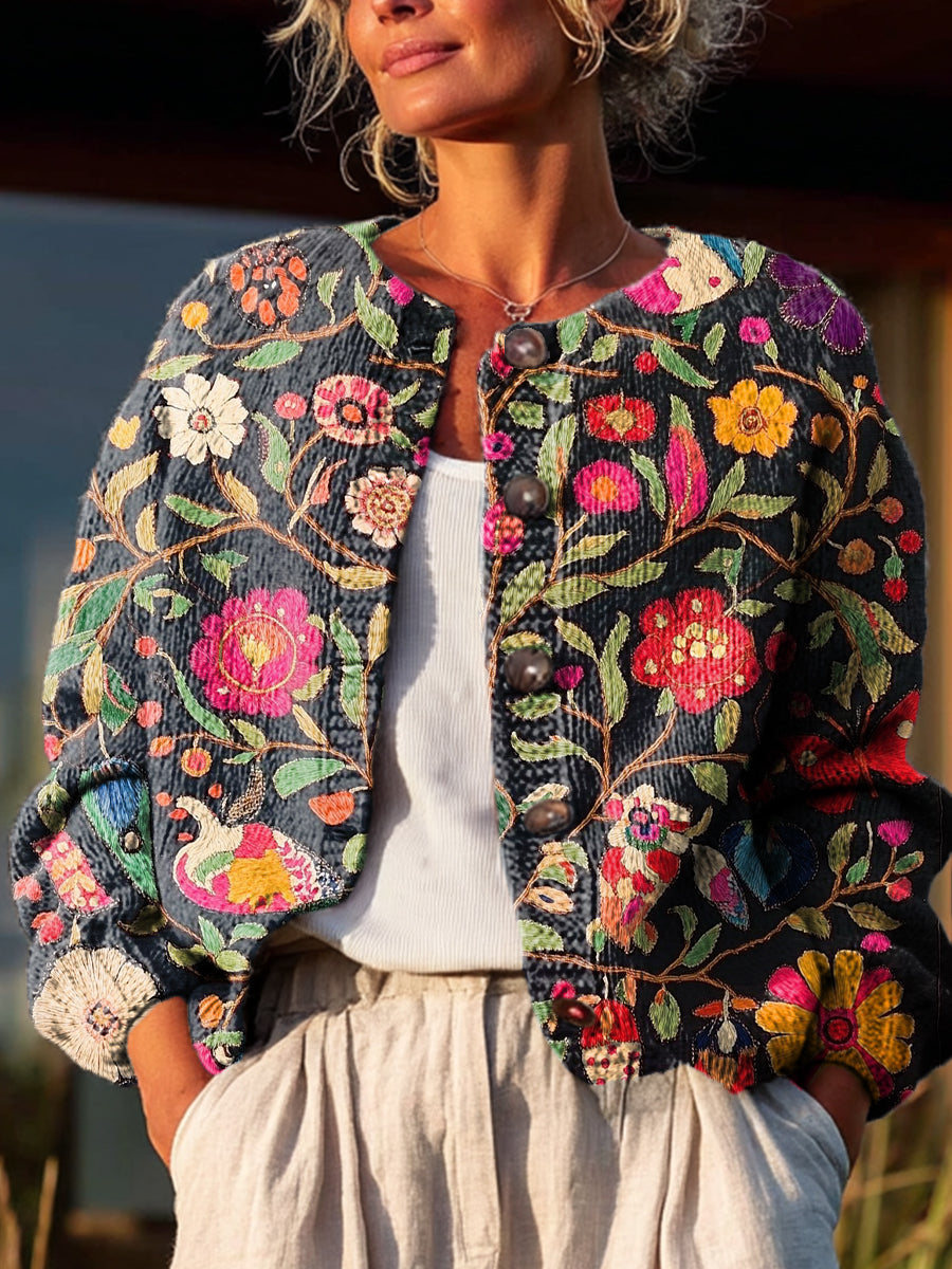 vintage-floral-painting-art-print-buttoned-cardigan-sweater-snw8