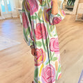 Women's Crayon Roses Art Print Dress