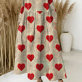 Women's Valentine's Day Love Art Print Casual Denim Dress