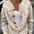 cardigan/pull boutonné à imprimé floral vintage pour femme - ouql 