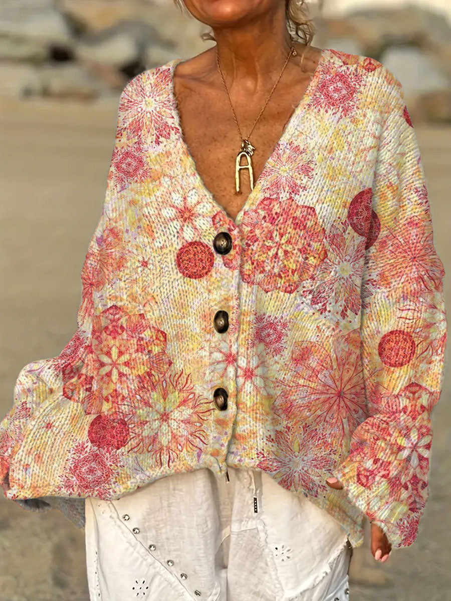 womens-vintage-flower-art-print-casual-pullover-sweater-7gin