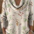 Winter Christmas mistletoe decorative pattern Swing Collar Sweater