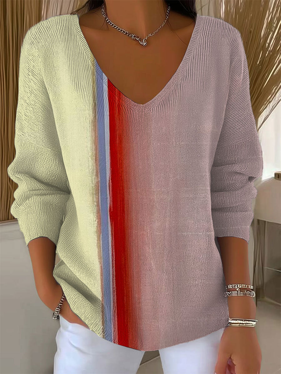 womens-vintage-gradient-art-print-casual-pullover-sweater-twod