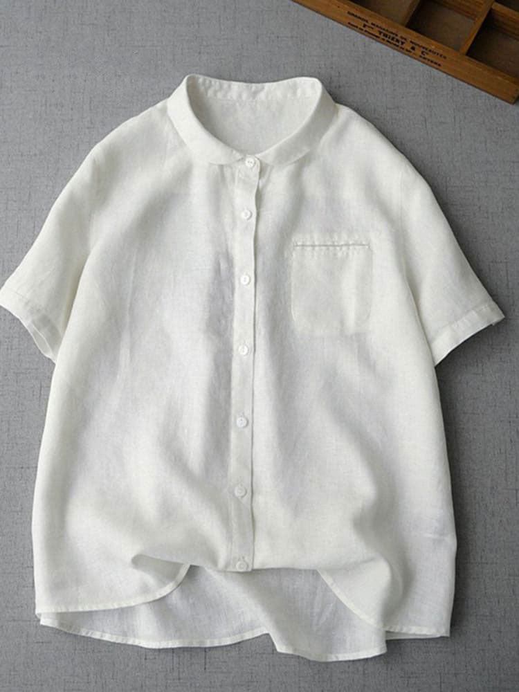 Women's  Loose  Casual Cotton And Linen Shirt
