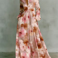 Women's Vintage Floral Art Elegant Romantic Casual Vacation Maxi Dress