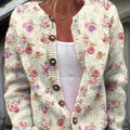 womens-vintage-art-flower-print-buttoned-cardigan-sweater