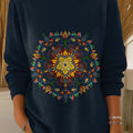 Women's Vintage Pattern Art Print Casual Pullover Sweater