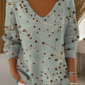 pull-over décontracté pour femme à motif floral vintage