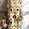 Women's Ethnic Floral Painting Art Print Dress