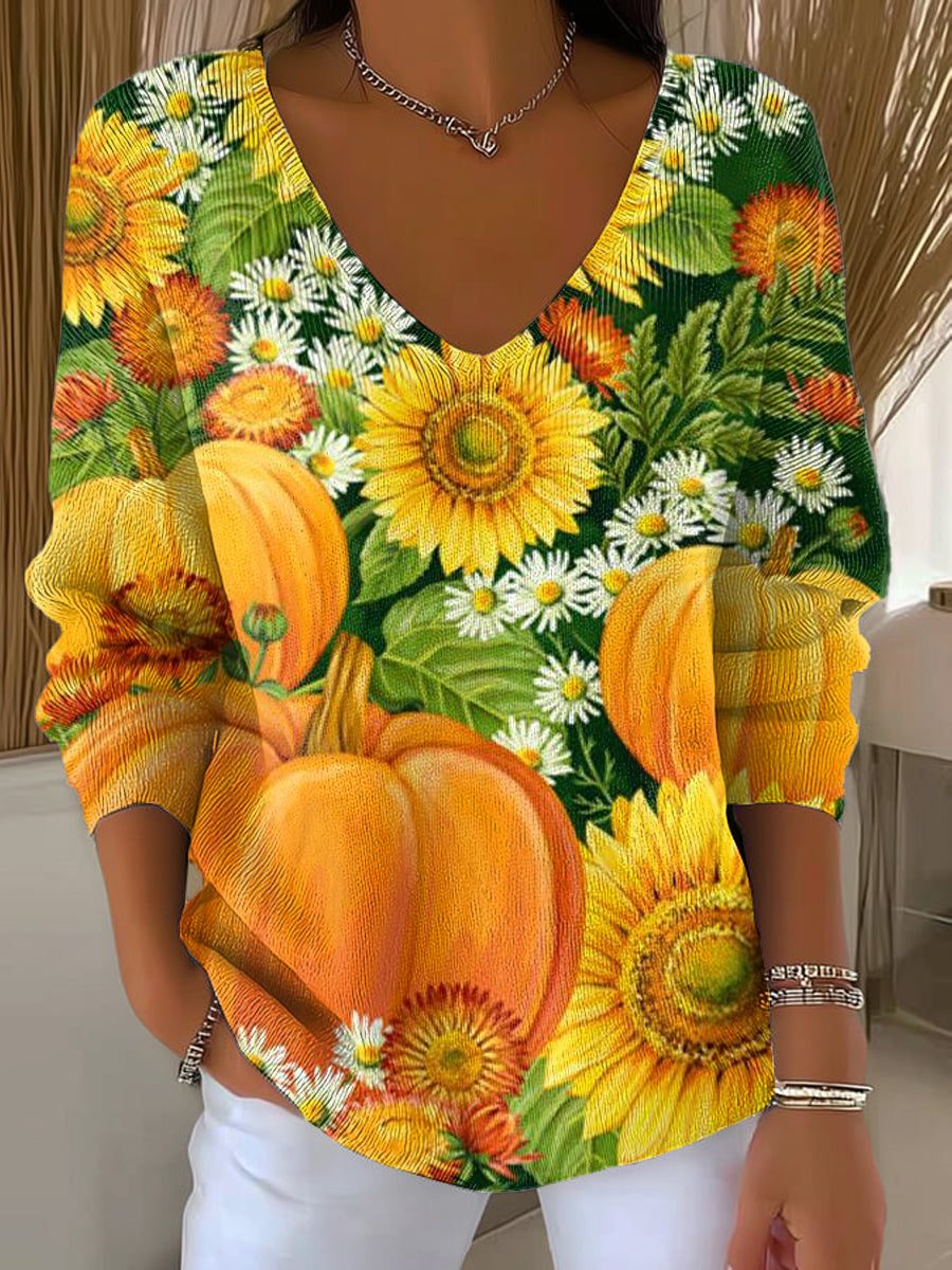 womens-floral-pumpkin-painting-art-print-casual-pullover-sweater-ba8l