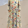 Women's Floral Art Print Casual Cotton Dress