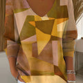 Women's Beautiful Abstract Colorful Geometric Painting Art Print Casual Pullover Sweater